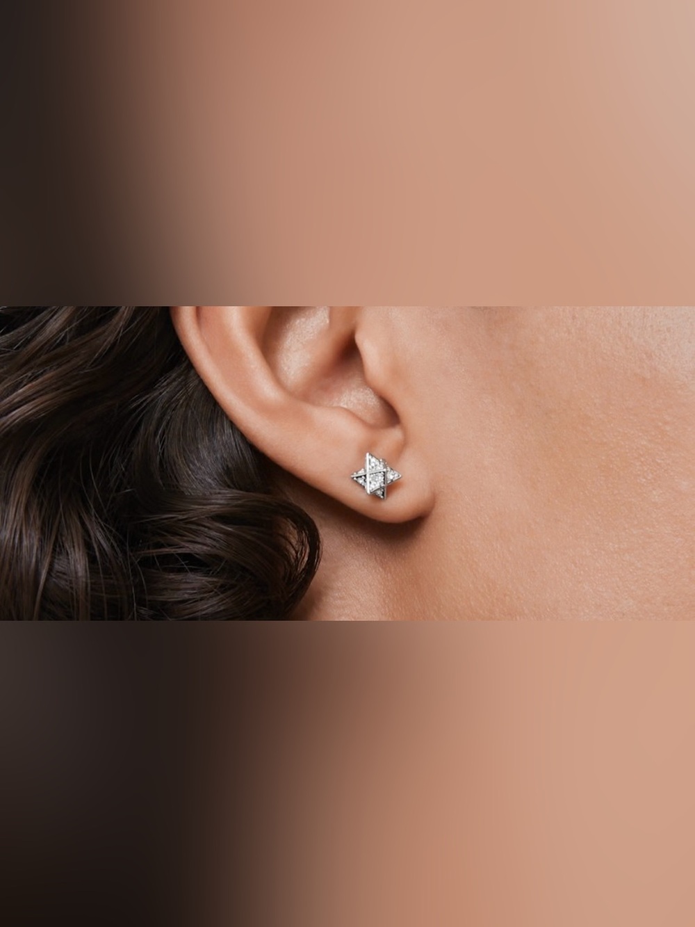 Authentic SWAROVSKI Dextera Star Stud Earrings – Rhodium Plated. In Box.